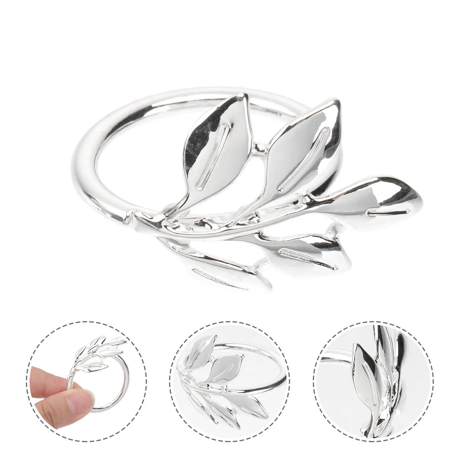 

Napkin Ring Rings Holder Holders Easter Buckles Set Wedding Serviette Silver Napkins Andbanquet Tables Dinner Leaves Dining