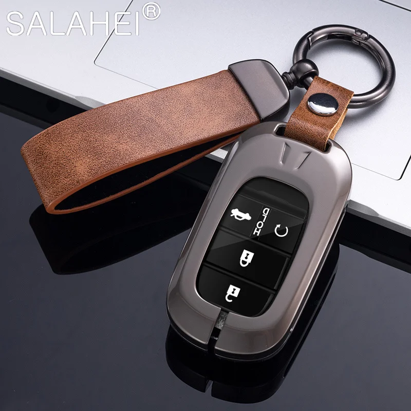 

Zinc Alloy Leather Car Key Case For Honda Accord CIVIC CRV Fit 2006-2015 Accord HR-V CR-V CRV 2022 2023 Auto Styling Accessories