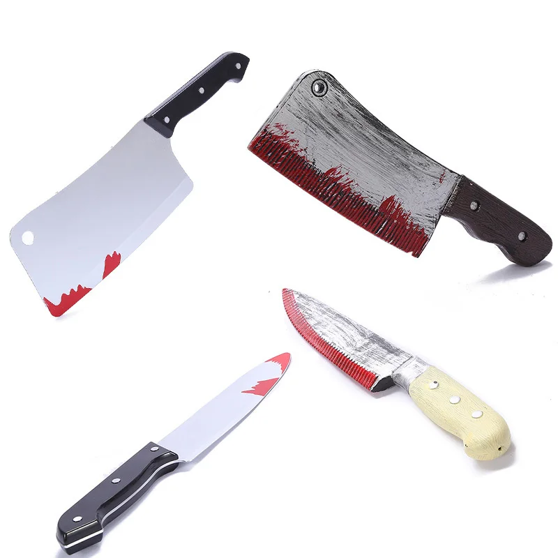 

4 Styles ABS Faked Bloody Sharp Knife Halloween Decor Props Horror Smoothed Edges Simulation Cosplay Party Toy Decoration