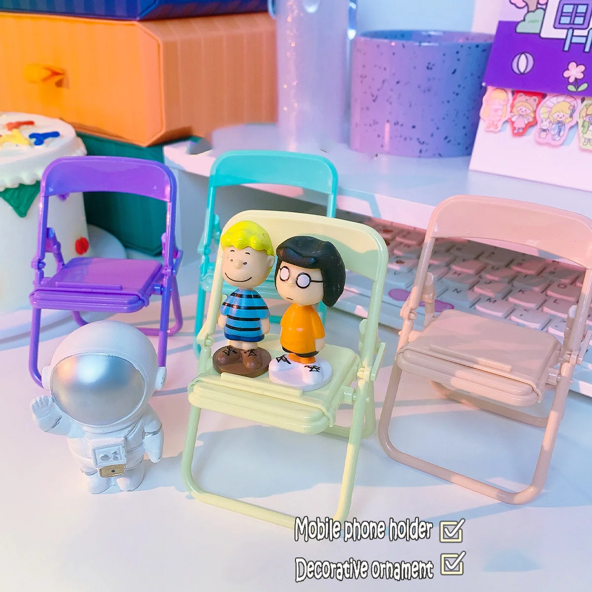 adjustable phone holder stand foldable desk mobile phone holder universal lazy bracket cute macaron chair for all phone tablet free global shipping