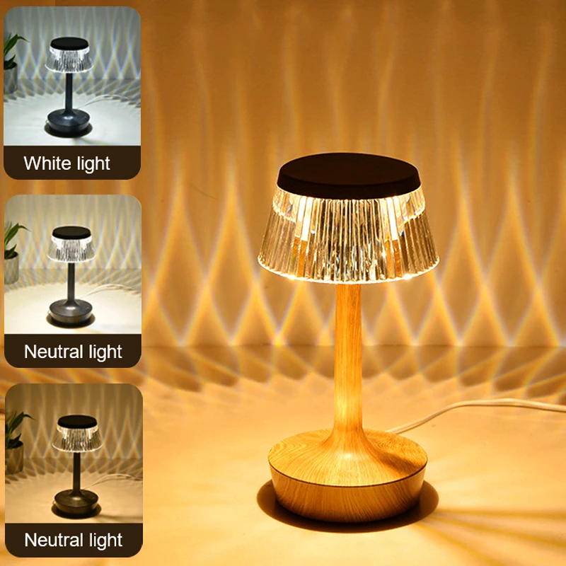 

Crystal Diamond Table Lamp Acrylic Decoration Desk Lamps LED Touch Sensor Mushroom Night Light Bedroom Bedside Bar Lighting 2022