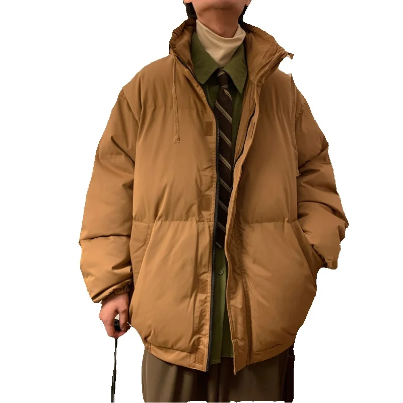 Winter Jacket Men Warm Fashion 3-color Casual Thicke Down Jacket Men Streetwear Korean Loose Thick Short Coat Mens Parker M-2XL