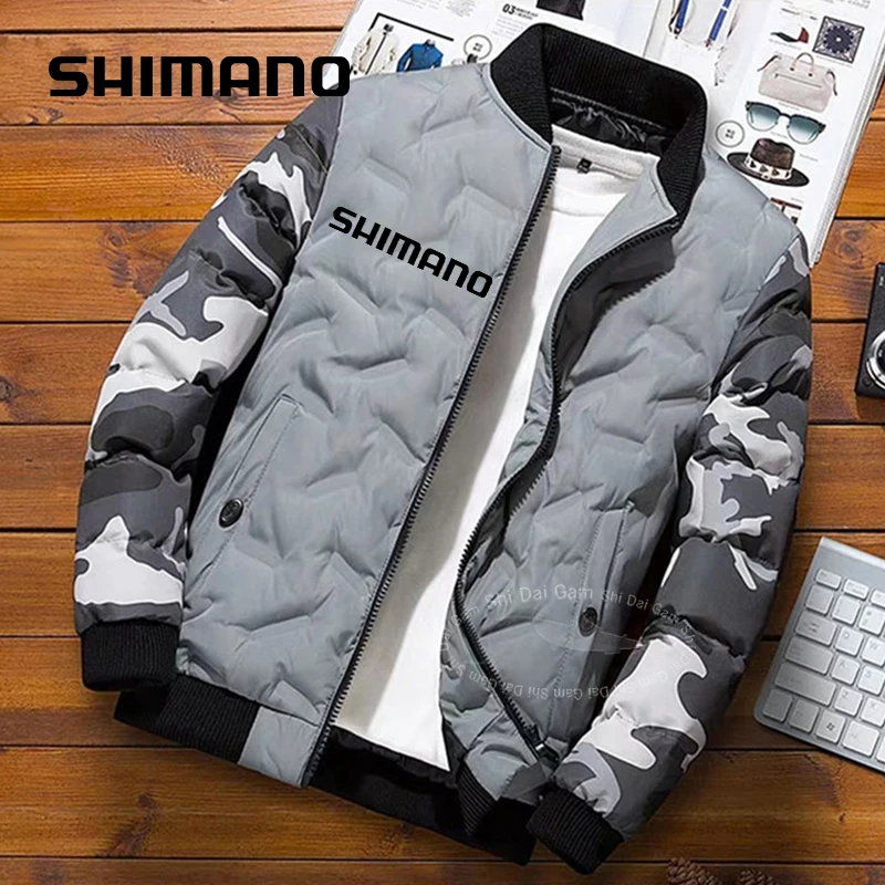 

Куртка рыболовная Shimano мужская с воротником-стойкой, хлопок, облегающая теплая, камуфляжная, для занятий спортом на открытом воздухе и поход...