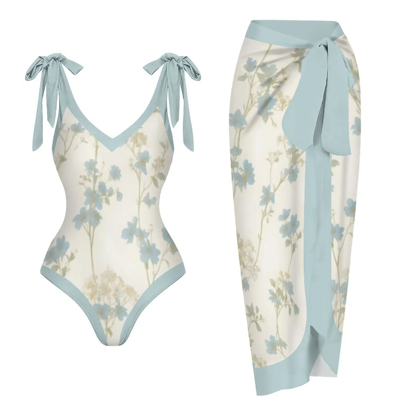

Elegant and Simple One-Piece Swimsuit 2023 Summer Holidays Swimwear with Skirt Luxury Designer Beach Bathing Suit Monokini