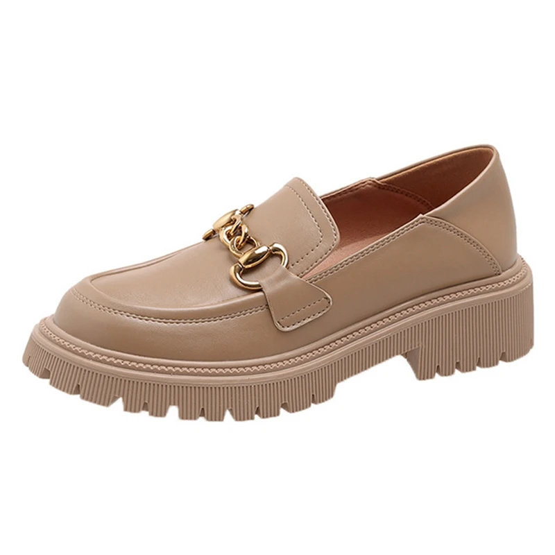 

Single shoes women's 2022 spring new British style loafers retro small leather shoes shallow mouth slip-on shoes