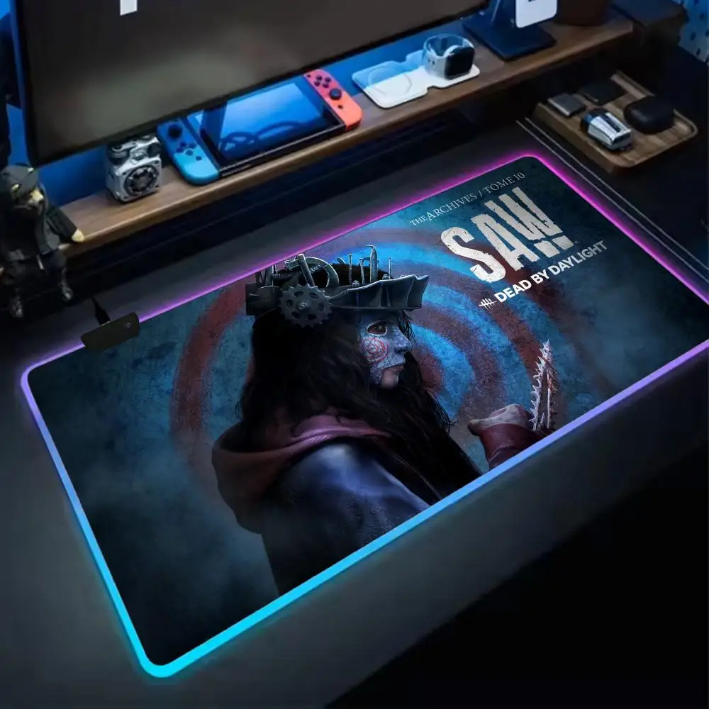 Фото Коврик для мыши Gamer D-DEAD BY Daylightes RGB, очень большой, для игр, с гладкой поверхностью, нескользящий, с настраиваемой подсветкой №1
