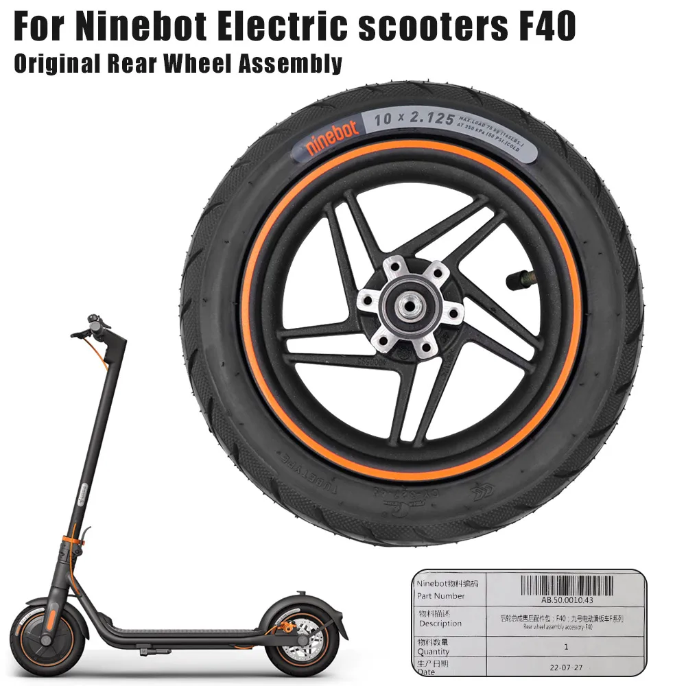 

Original Rear Wheel Assembly For Segway Ninebot KickScooter F20 F30 F40 Electric Scooter with Wheel Hub Inner Tube Out Tire