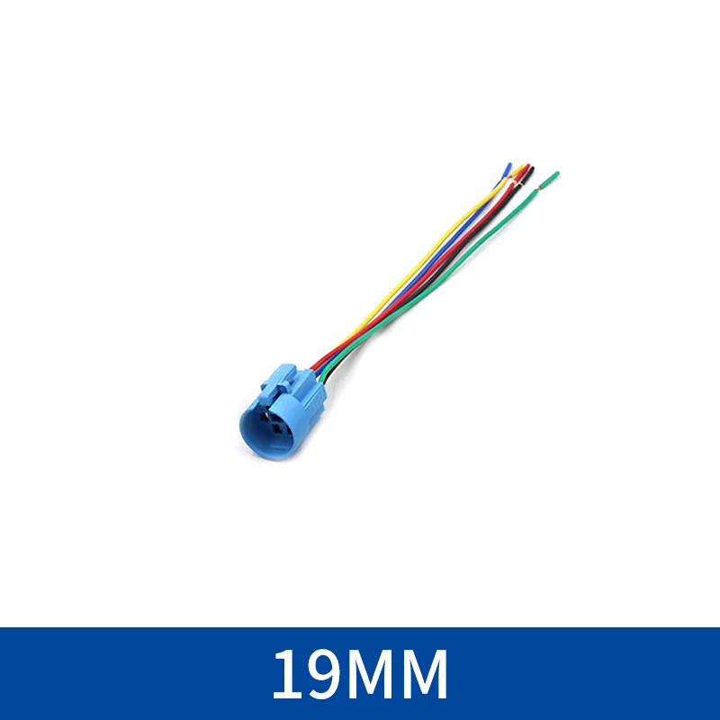 

Металлический кнопочный разъем 16 мм 19 мм 22 мм, соединительный кабель, гнездо для металлического кнопочного переключателя, 5 проводов