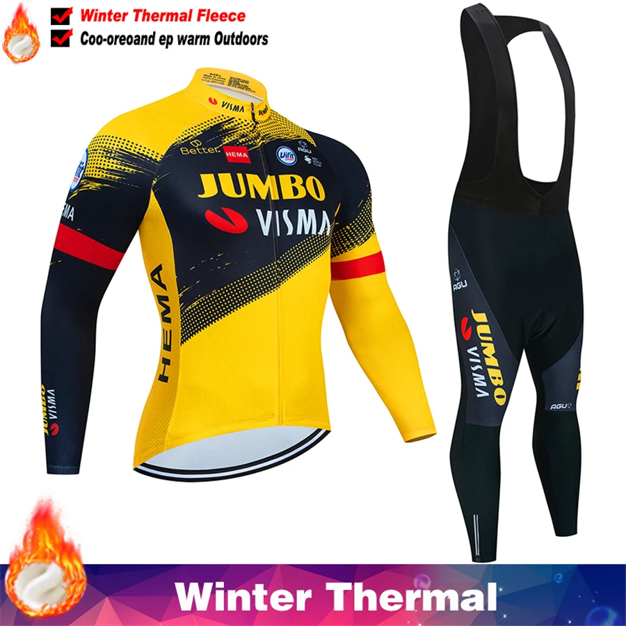 

2022 Winter Thermal Fleece Cycling Jersey Set Long Sleeve Bicycle Clothing MTB Bike Wear Maillot Ropa Ciclismo Cycling Set
