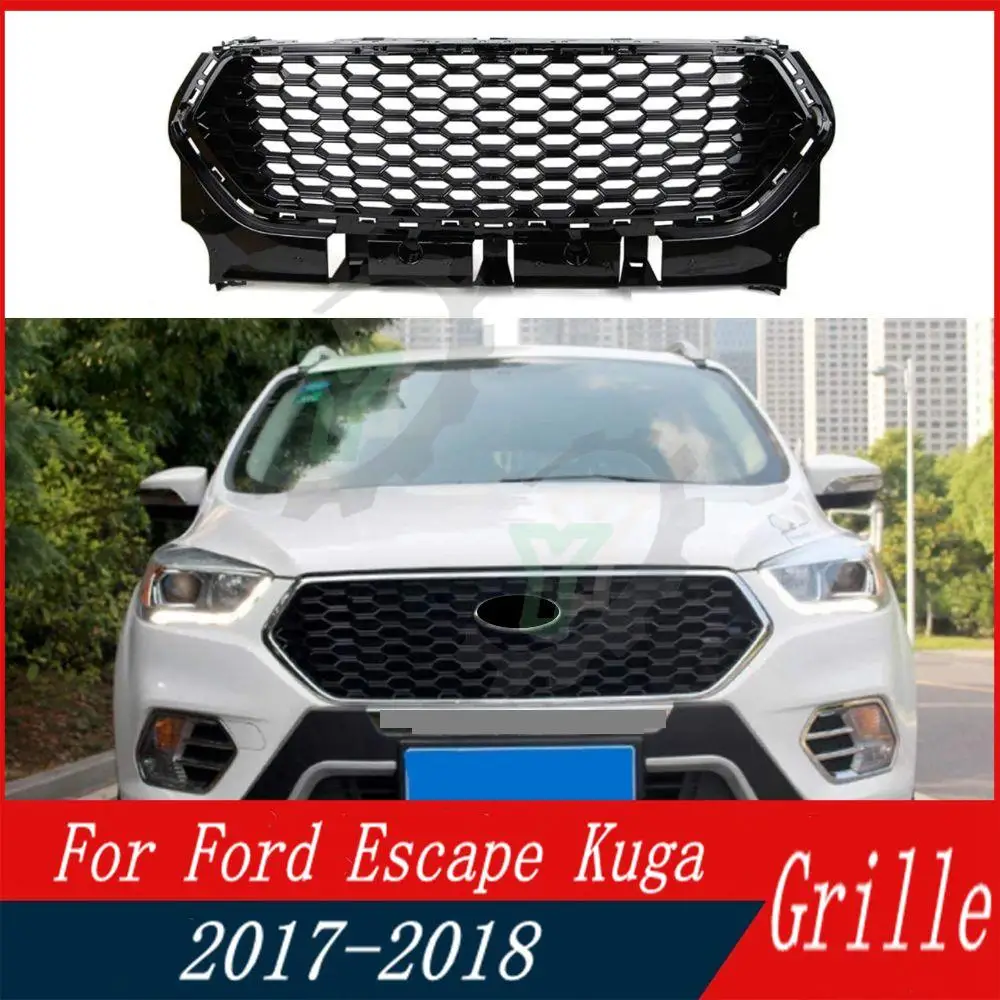 17 18 Car Accessory Front Bumper Grille Centre Panel Styling Upper Honeycomb Mesh Racing Grill For Ford Escape Kuga 2017 2018 17 18 Car Accessory Front Bumper Grille Centre Panel Styling Upper Honeycomb Mesh Racing Grill For Ford Escape Kuga 2017 2018