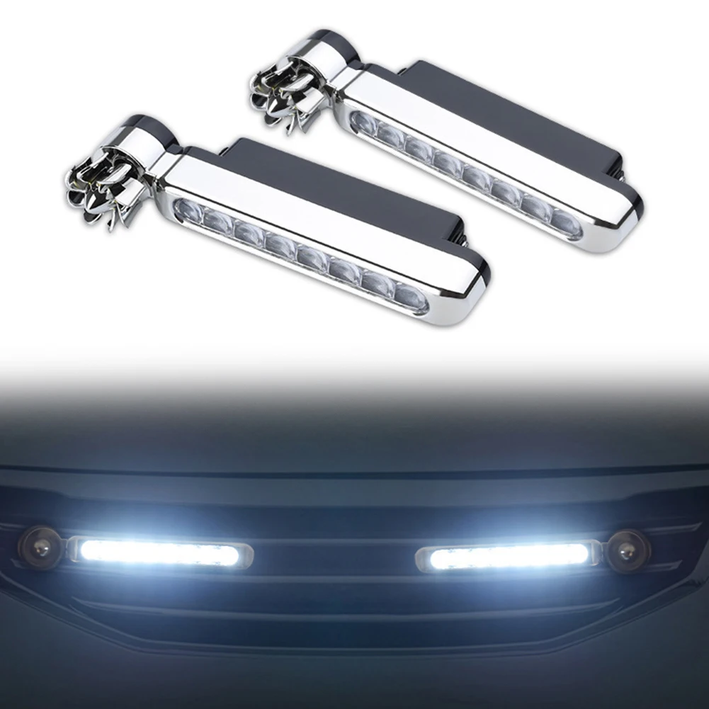 

Fog Light Daytime Running Light 12V 1PC 8pcs LED White/Blue/Colorful Auto Head Lamp Car DRL Driving Day Lights