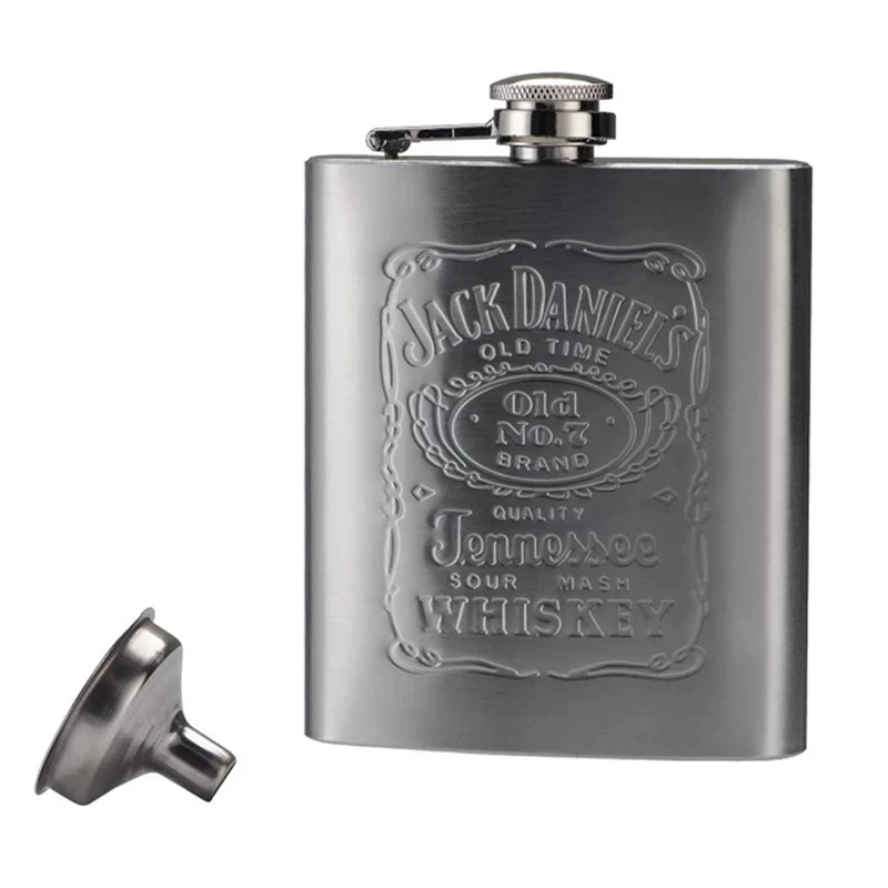 

8Oz Pocket Hip Flask Alcohol Bottle Wine Drink Pot Travel Engraved Alcohol Whiskey Flagon + Funnel Male Small Mini Bottle