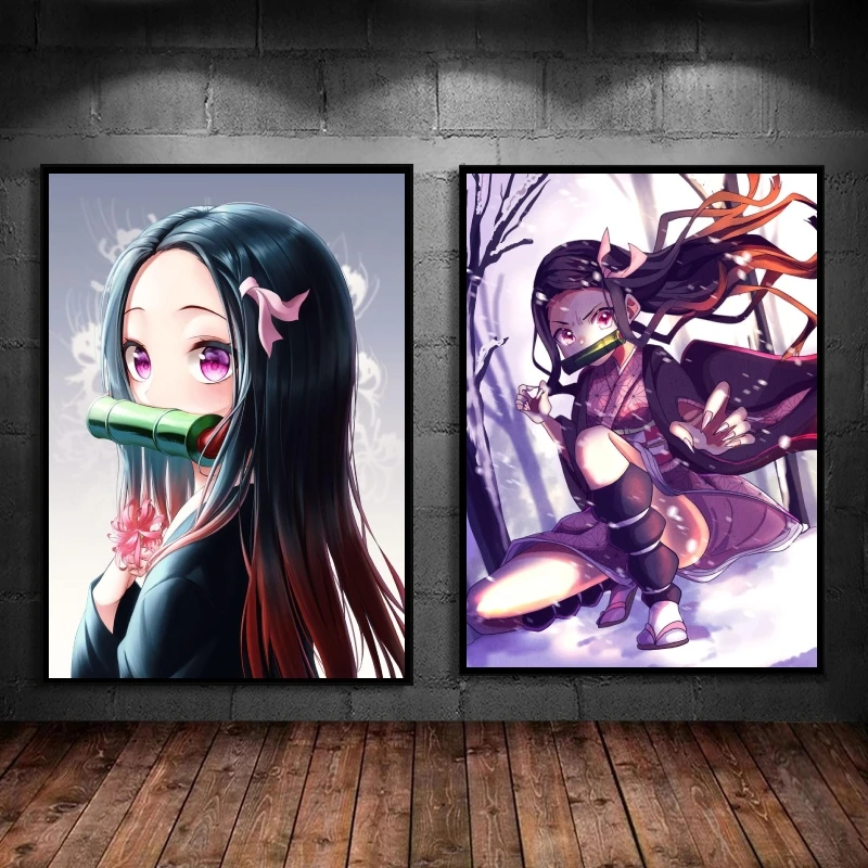 

Canvas Wall Art Demon Slayer Kamado Nezuko Living Room Modern Home Picture Decor Gifts Comics Pictures Modular Painting