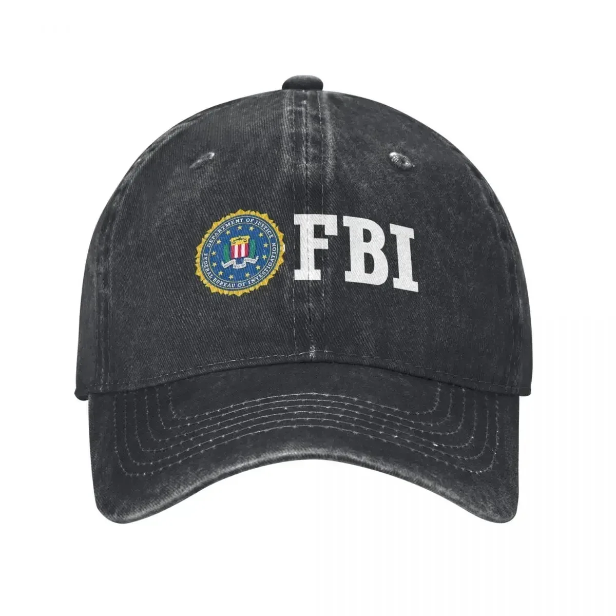 Фото Новая бейсболка унисекс с логотипом Swat F-FBI, винтажная джинсовая кепка с эффектом потертости, для активного отдыха, на все сезоны, для путешествий, с застежкой-клипсой №1