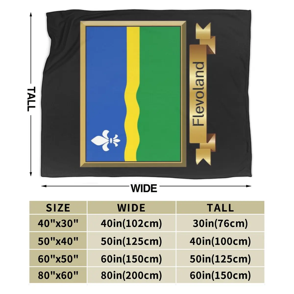 Флисовое покрывало Flevoland с флагом наклейки на подарки-называется ультра-мягким