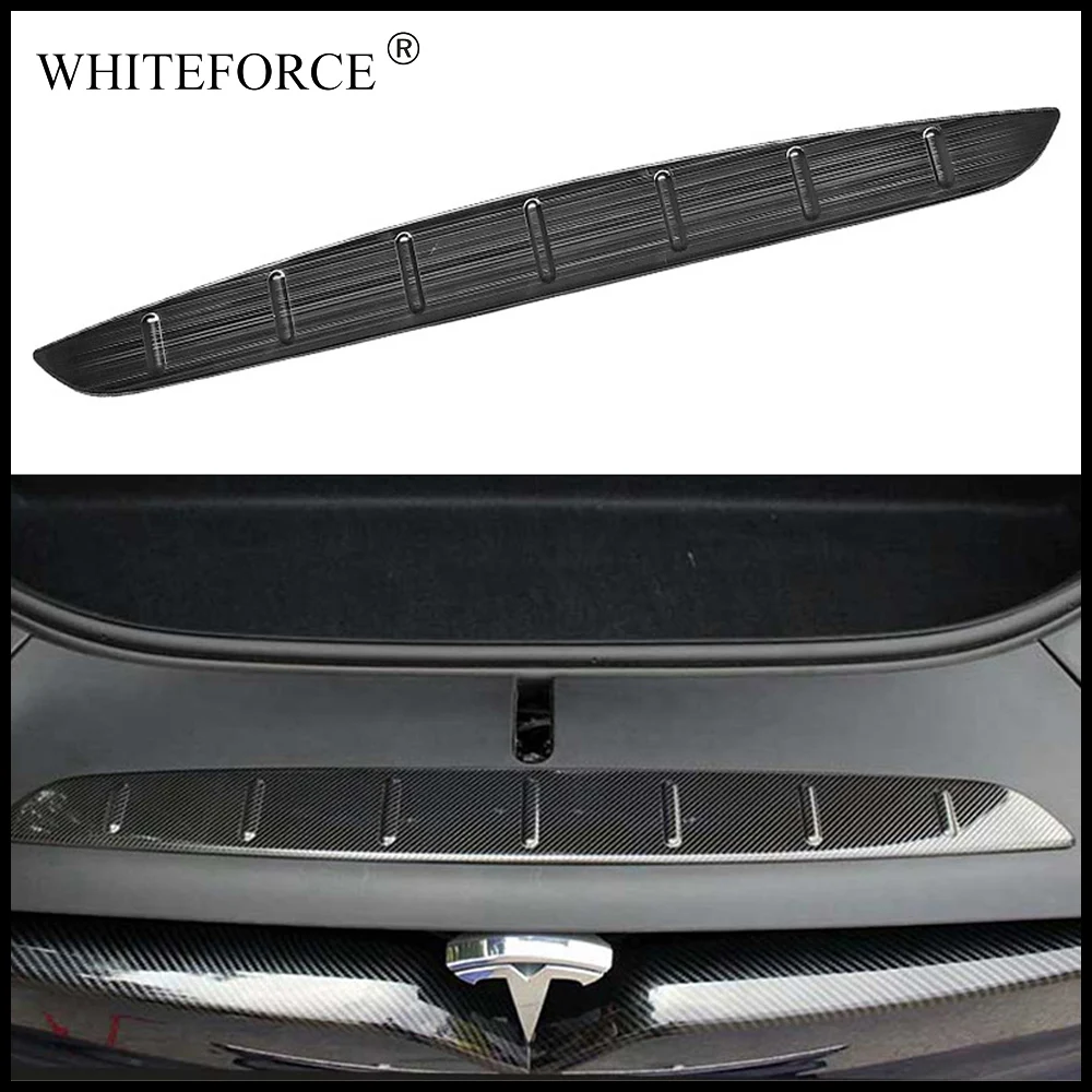 Per Tesla Model X Auto paraurti posteriore piastra del piede tronco porta davanzale protezione copertura della protezione copertura anteriore dell'auto protezione posteriore del davanzale del bagagliaio