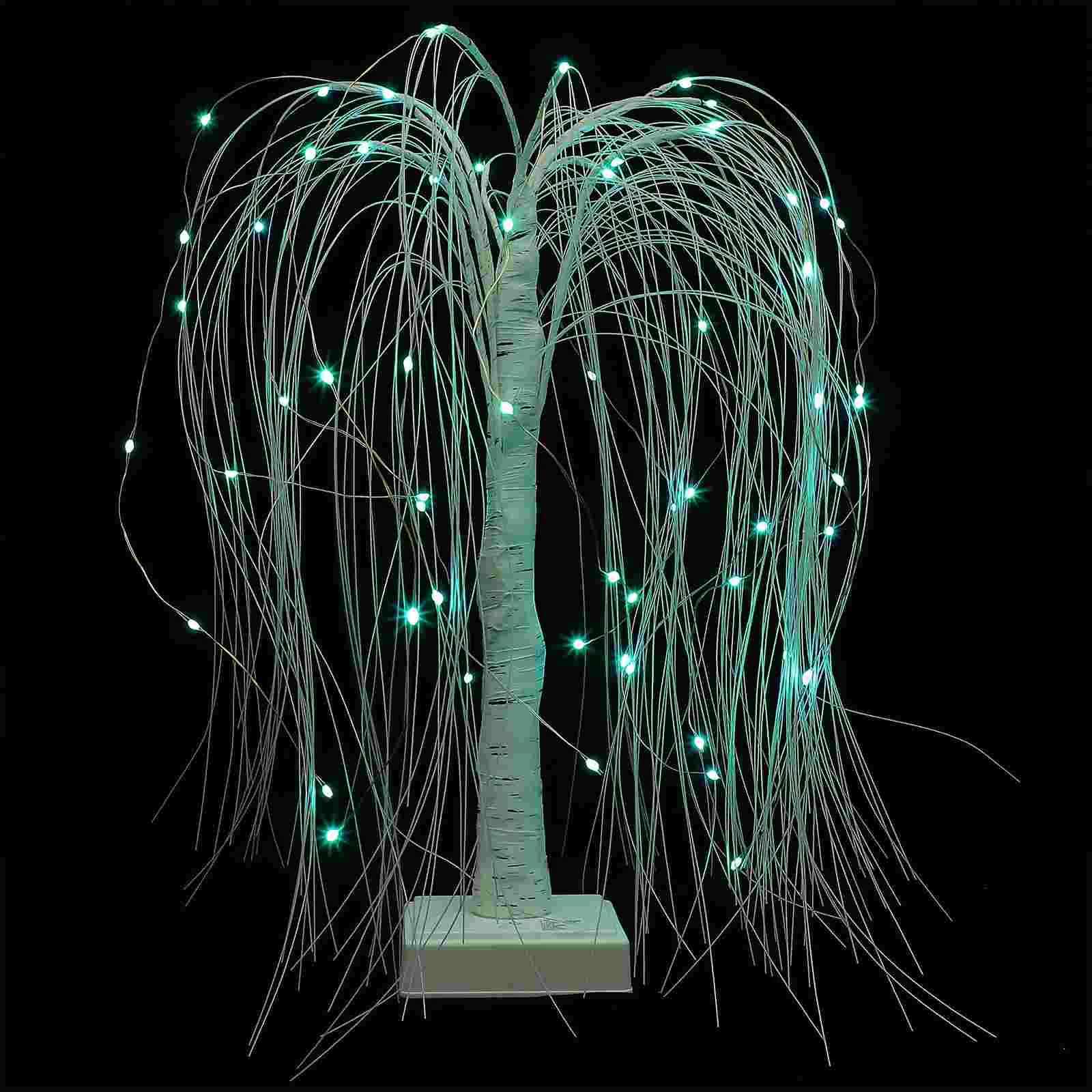 

Tree Led Christmas Lights Lighted Light Willow Lamp Bonsai Tabletop Weeping Lit Pre Desktop Rgb Twig Bedside Ornament Artificial