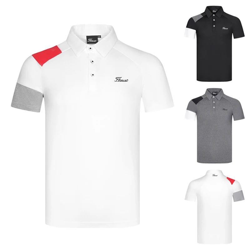 

Summer Golf Shirts Men's Breathable Quick Drying Short Sleeve T-shirt Polo outdoor sports Golf Wear