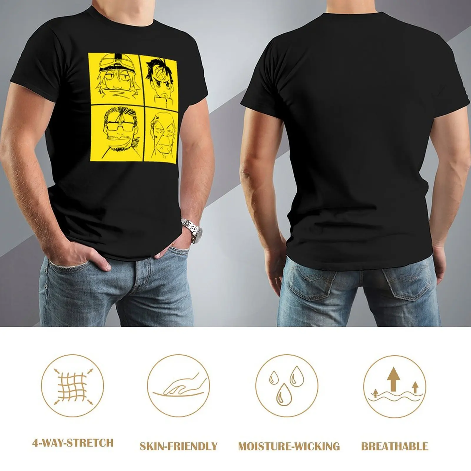 Футболка Furi kuri 4-х лиц эстетическая одежда корейская мода мужская большого