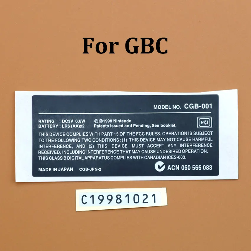 Фото ChengHaoRan для Gameboy GBC GBP GBL GB SNK NGPC WSC игровая консоль новые этикетки корпус задняя наклейка замена №3