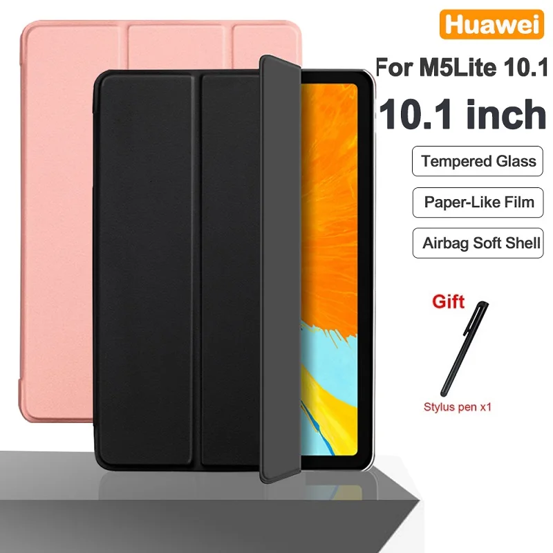 

For Huawei MediaPad M5 Lite 10 10.1'' Flip Tablet Case Stand Smart Cover Funda for M5 Lite 10 BAH2-W19 BAH2-L09 Protective Capa