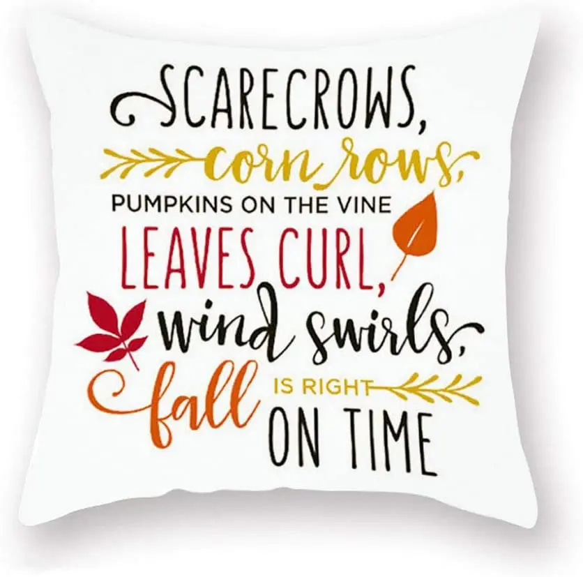 

Royalours Pumpkin Fall Quote Saying Covers Super Soft Throw Pillow Case