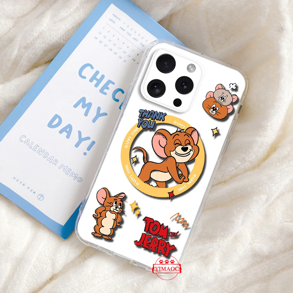 Мягкий силиконовый чехол для телефона B15 Tom and Jerry iPhone 16 15 14 Plus 13 12 11 X XS XR Pro Max Mini 8 7