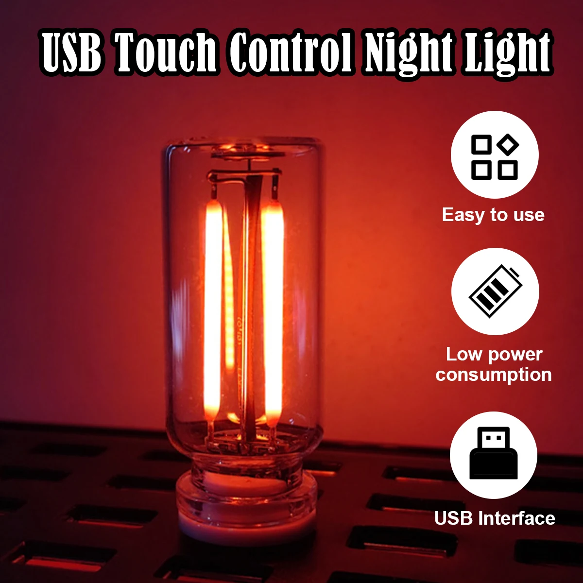 Ретро Usb Led Светильные лампы Ночные огни 5V Декоративные теплые сенсорные Лампы