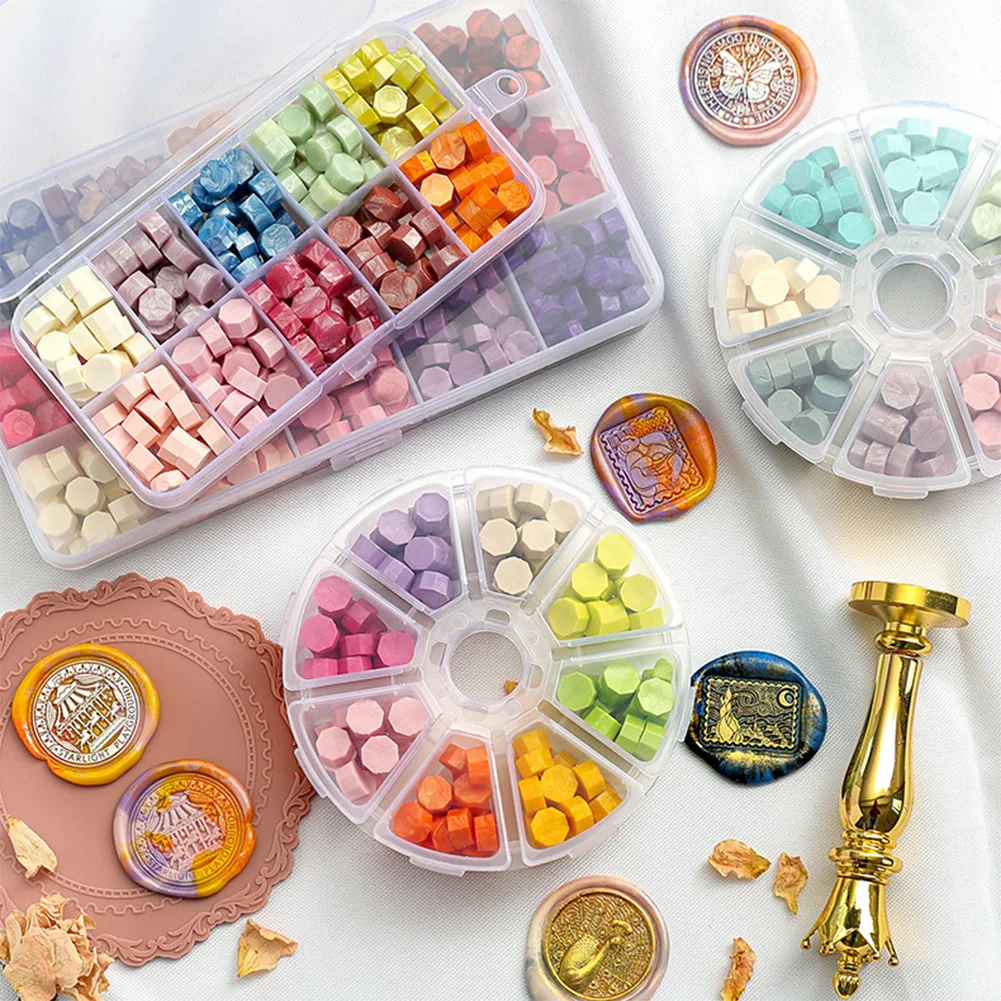 

Wax Seal Stamp Kit Colorful Mix Beads Retro Stamp Wax Particals DIY Wedding Invitation Decoration Craft Wax Card Making Tools