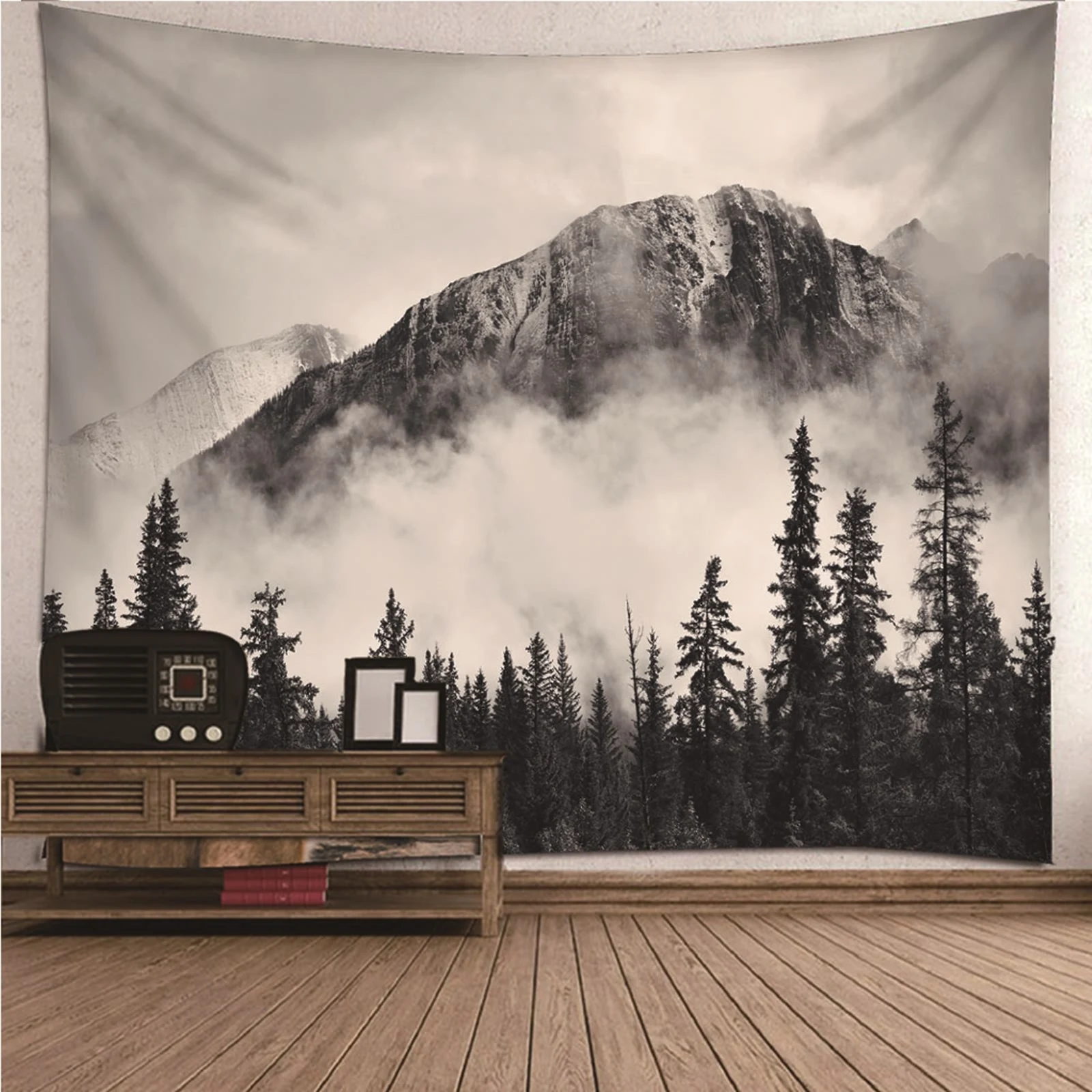 

Гобелен Простой декоративный настенный подвесной природный пейзаж горы и леса с толстым туманом Настенное подвесное одеяло художественны...