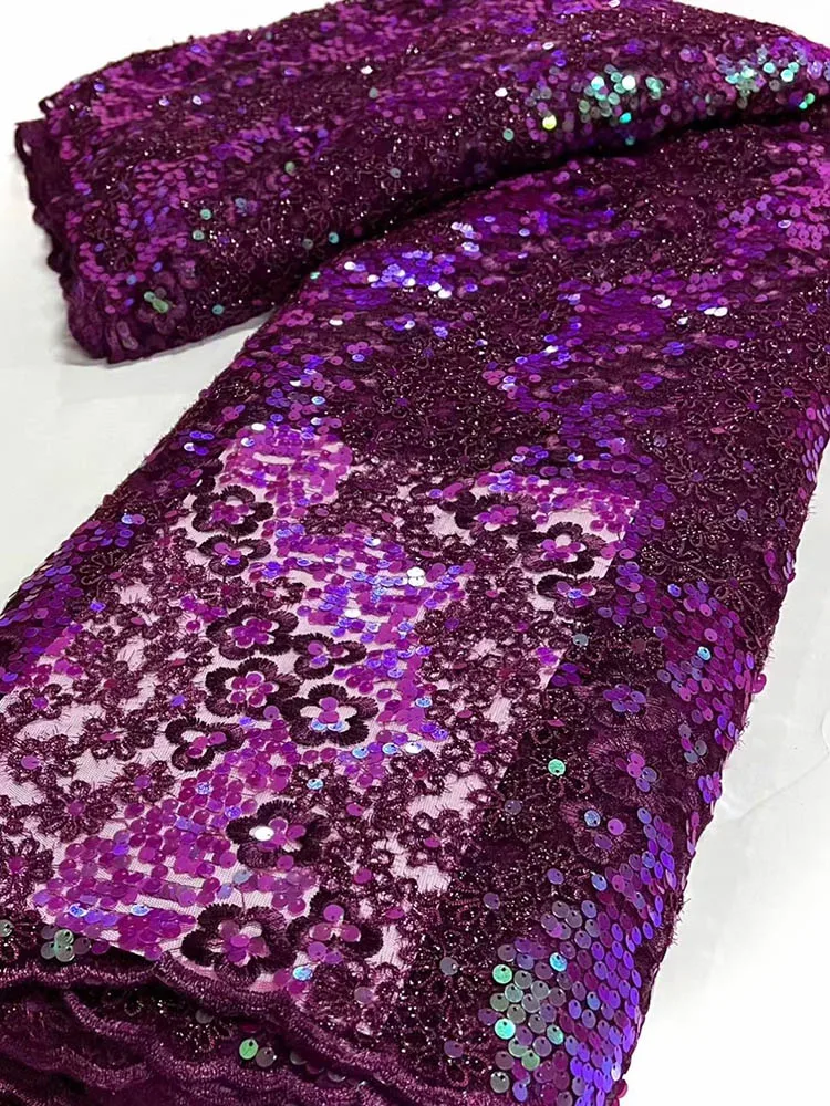 

Африканские блестки, кружевная Ткань 5 ярдов, новейшая Высококачественная вышивка, Нигерия 2022, французское кружево, материал для вечеринки, ...