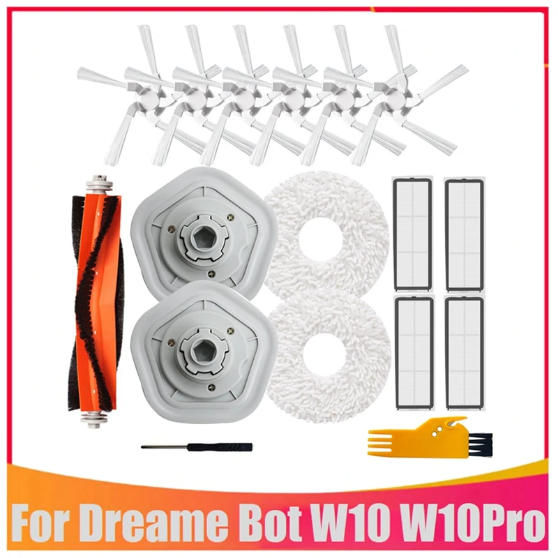 

IG-17Pcs набор запасных частей для робота-пылесоса Xiaomi Dreame W10/W10 Pro, моющийся фильтр HEPA, основная щетка, ткань для швабры
