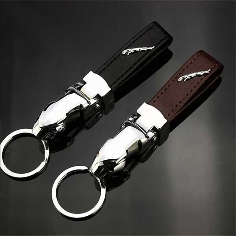 

Car Styling Leather Keychain For Jaguar Logo X-TYPE F-TYPE S-TYPE XE XF XJ XK XJR XFR XJS XJL Decoration Accessories Key Ring