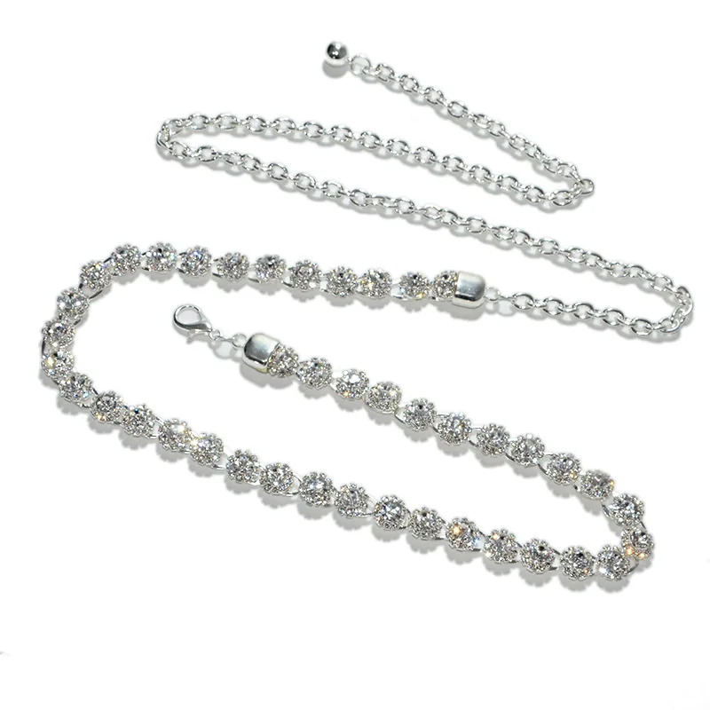 New Large Rhinestone Waist Chain Women Shine