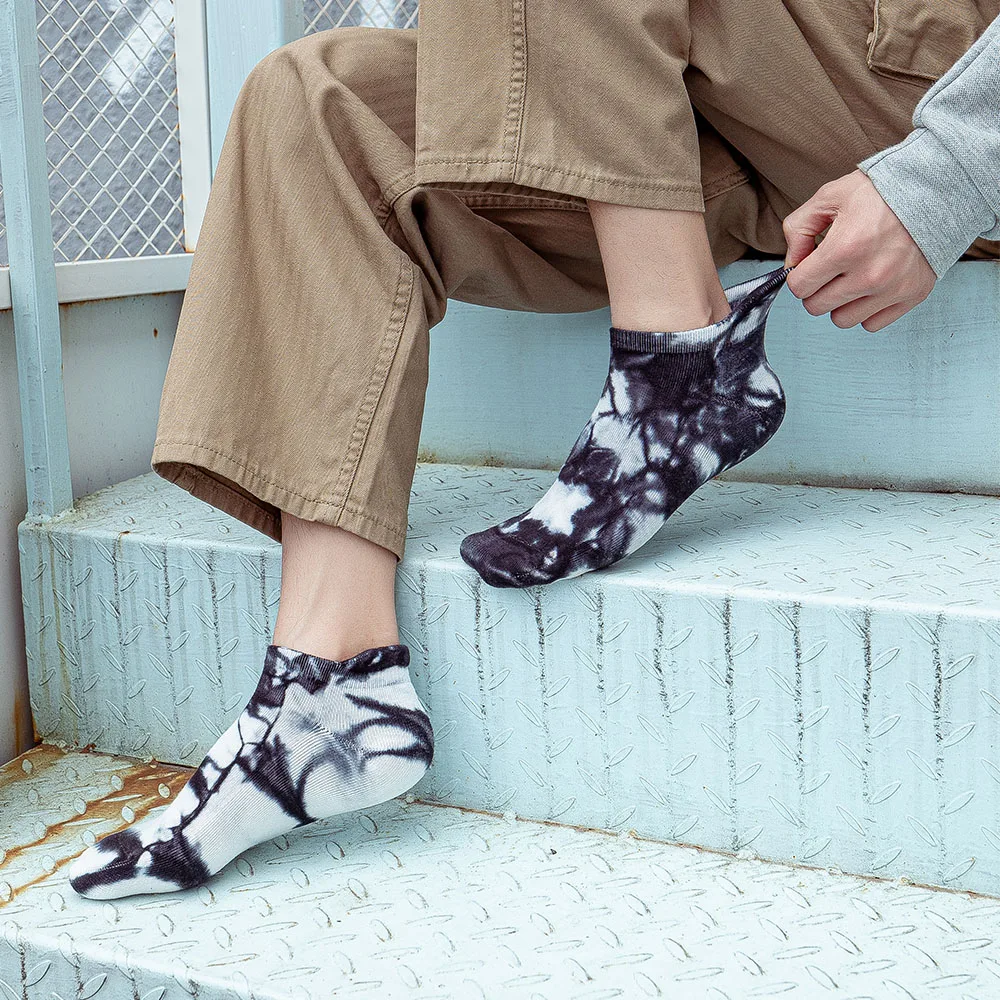 Gradient Tie-Dye Spring And Autumn Ins Tide Socks Sports Fitness Socks Purple Blue Spring and Autumn Net Red Tide Brand Socks