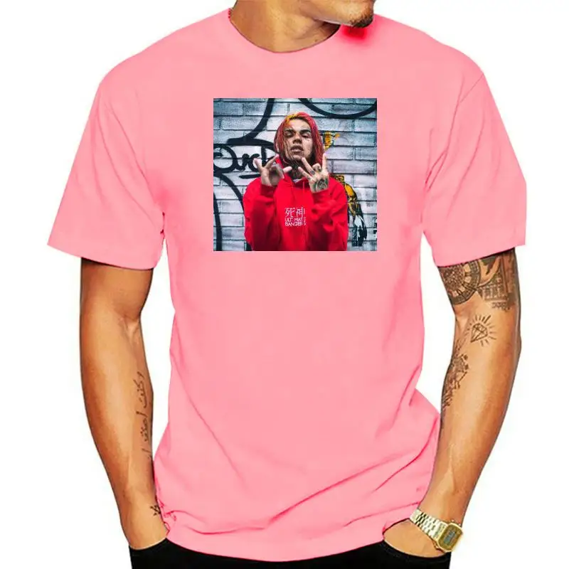 

Kaus Ide Desain Leher O Lengan Pendek 6Ix9Ine Kaus Putih untuk Pria