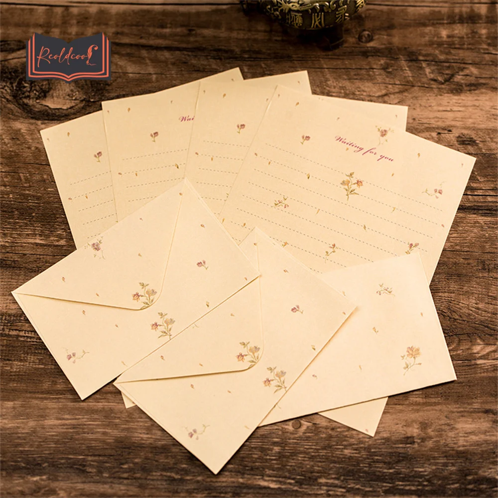 

10pcs Elegant Floral Envelopes Letter Paper Fresh Stationery Valentine's Day Envelopes Wedding Invitation Envelope Gift