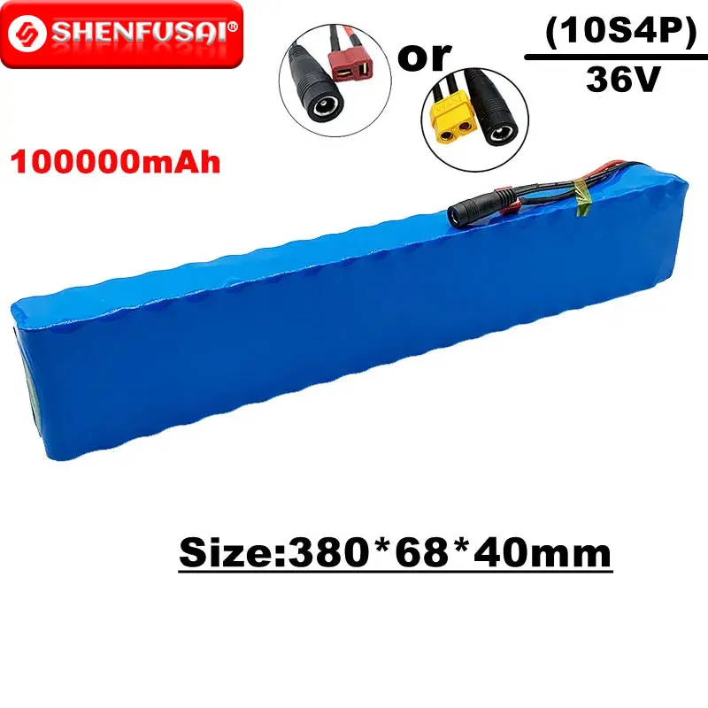 

PERG-10s4p, 36V lithium ion battery pack, 800W, 100Ah, built-in BMS, XT60 or T plug, suitable for bicycles and electric cars