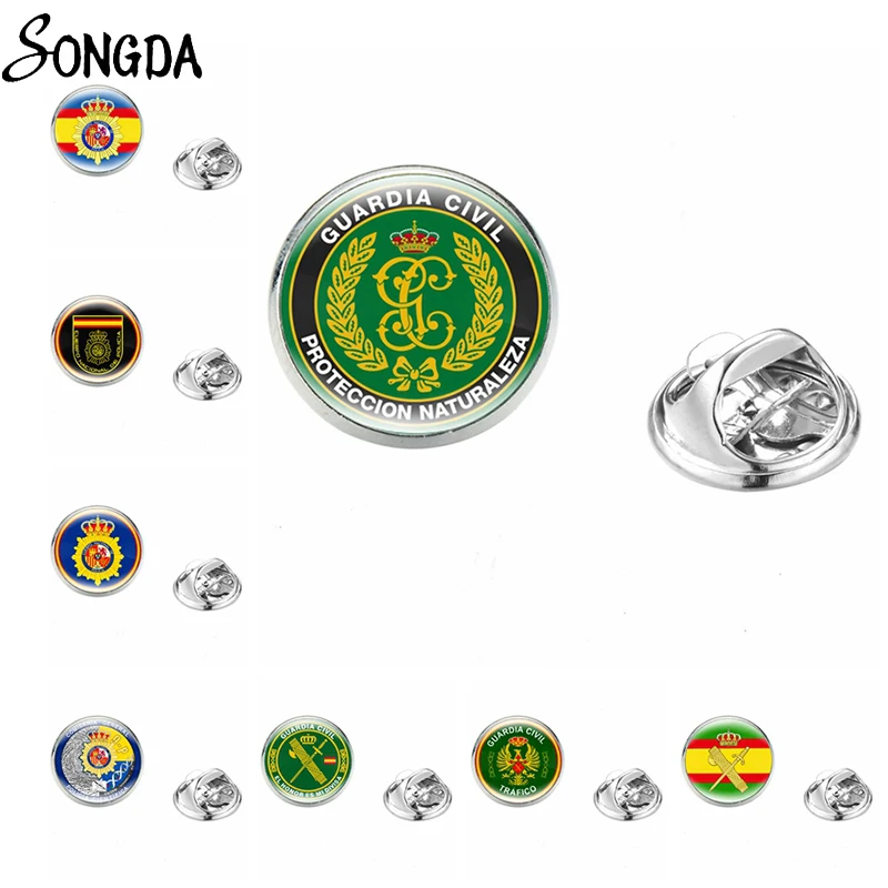 

Stainless Steel España Guardia Civil Brooch Pins Spanish Police Badge Guardia Civil El Honor Es Mi Divisa Brooches Glass Jewelry