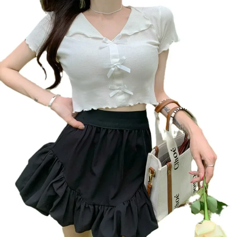 Лето 2023 новые сексуальные пикантные французские дизайнерские футболки с