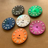 28 5mm old style 369 number watch dial green luminous shell dial for nh35nh36 automatic movement 34 position