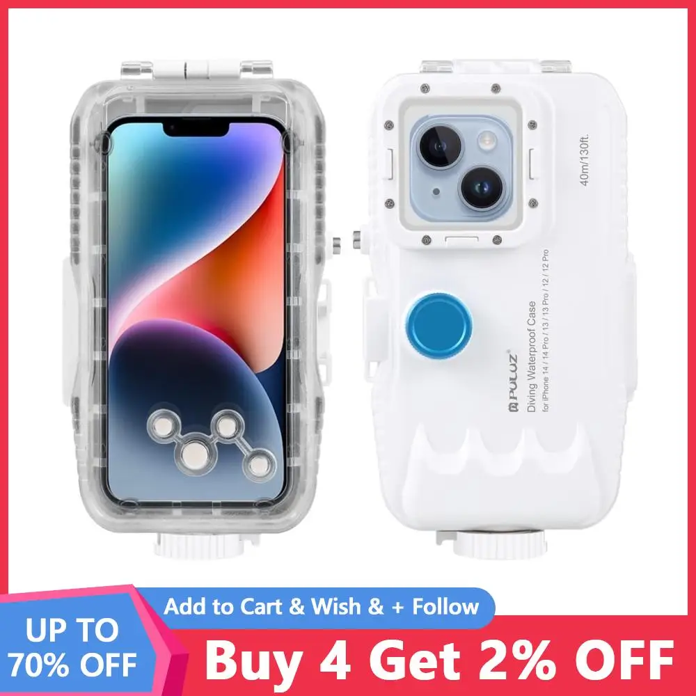 

Чехол PULUZ для подводной съемки, водонепроницаемый, 40 м, для iPhone 14, 13, 12 Pro Max, 14 Plus, 13, 12 Mini