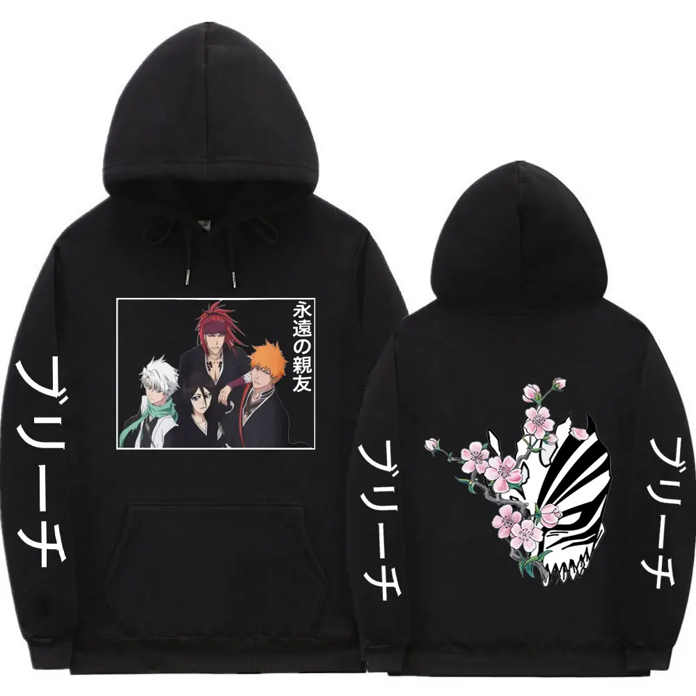 

Japanese Anime Bleach Kurosaki Ichigo Double-sided Printing Hoodie Men Women Sweatshirts Streetwear Manga Hoodies Mens Clothes