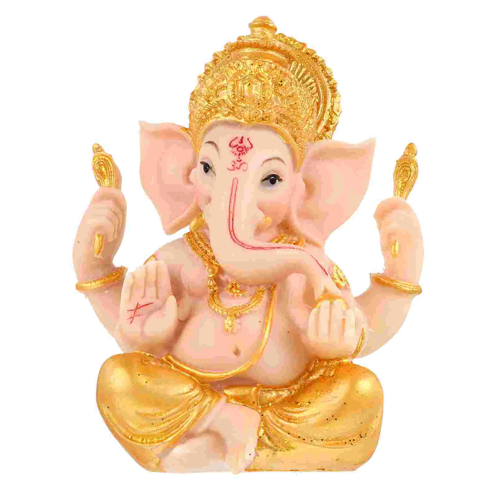 

Hindu Elephant Figurine Gifts Homebodies Ganesha Idol Car Yoga Decor Palm Ornament Statuette Elephant God Decoration