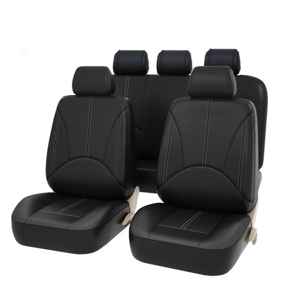 

4/9PCS Leather Car Seat Covers For TOYOTA Camry Highlander Harrier Sequoia Corolla Land Cruiser Mark X Premio Cars Seat Cushion