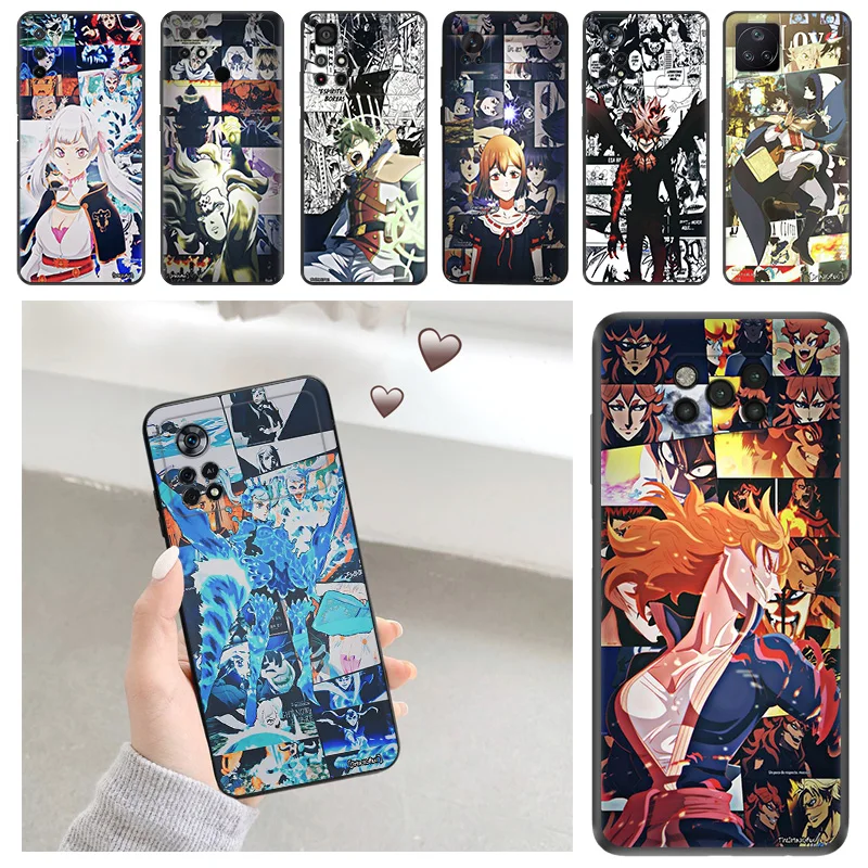 

Soft Phone Cases For Xiaomi Poco C51 X5 Pro F4 X4 GT M5 M4 5G F3 M3 C55 C50 C40 X3 NFC F1 Comic Black Clover Anime Matte Cover