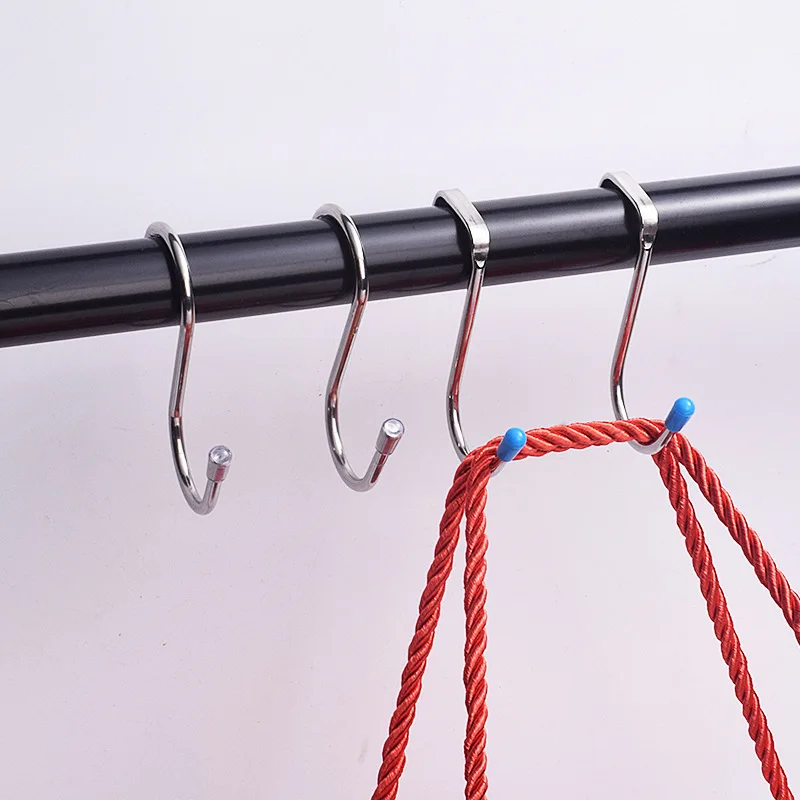Крючки над дверью двойные S-образные настольные полки из нержавеющей стали