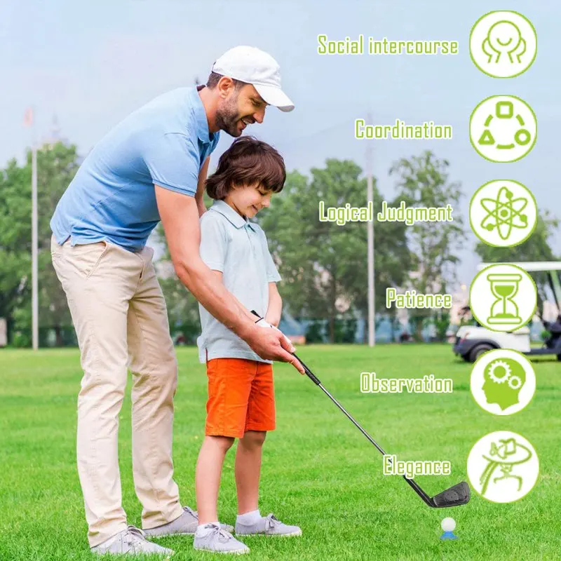 

Gorgeous Kids Easy Hit 3 Golf Clubs Set with 5 Balls & 2 Practice Holes, Perfect Gift for Ages 3-12.