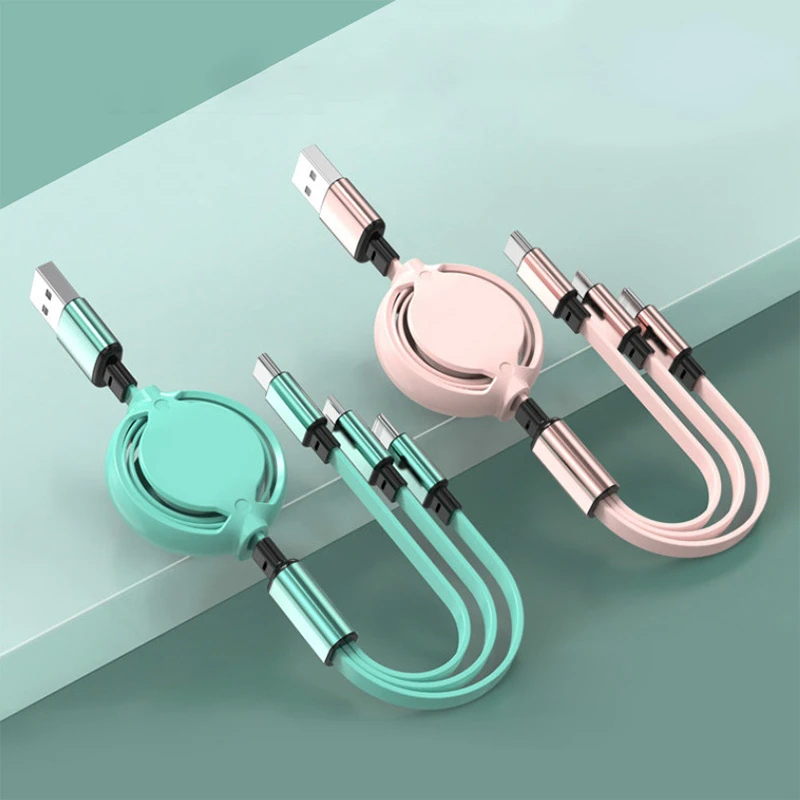 

3 In 1 Micro USB Type C Charger Cable Multi Usb Port Multiple Usb Charging Cord Usbc Mobile Phone Wire for IPhone Xiaomi Samsung