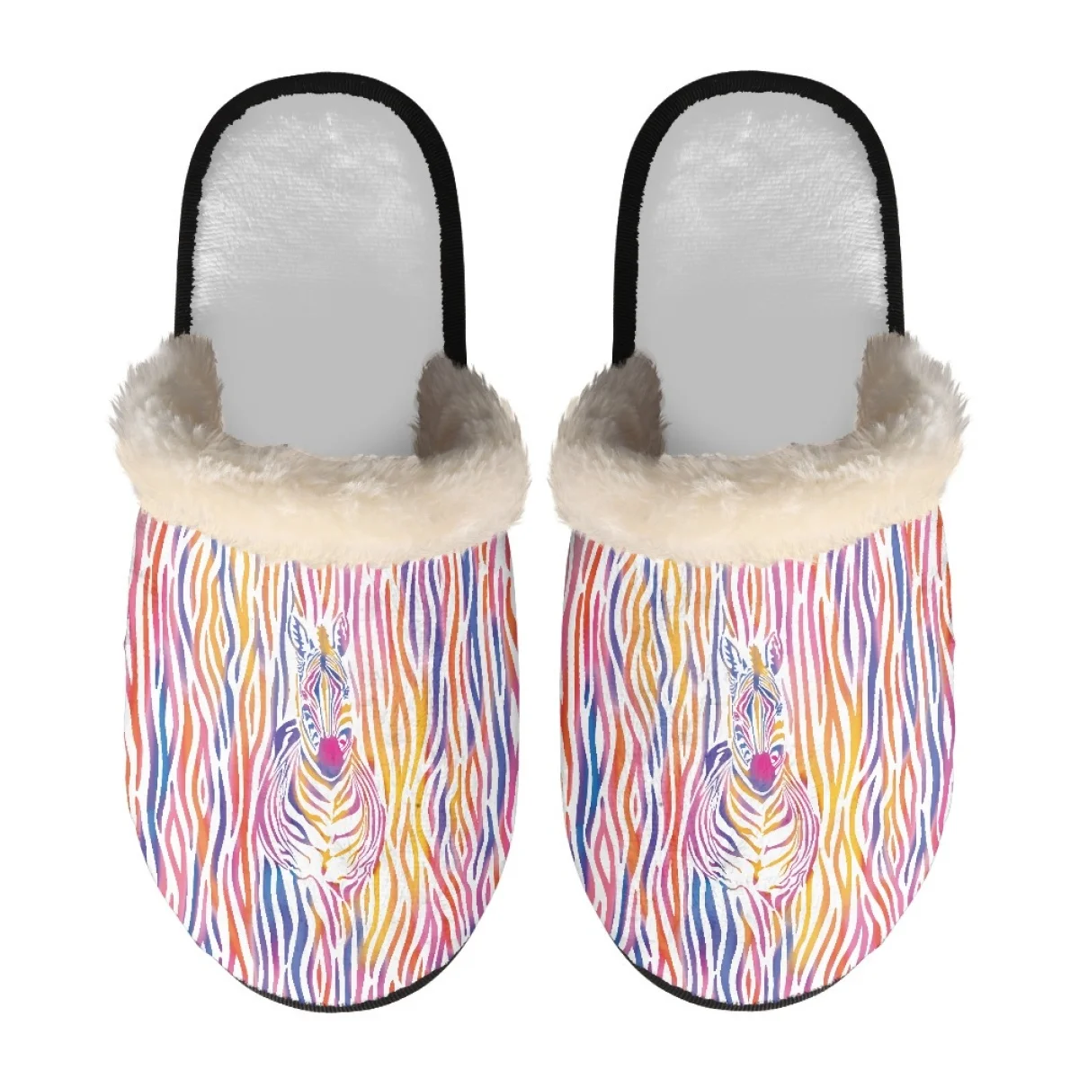 Мужские тапочки с принтом коровы/быка/жирафа/собаки/зебры мягкие плюшевые